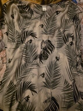 Kona Sol Olive Green Palm Print Bathing Suit Coverup Dress